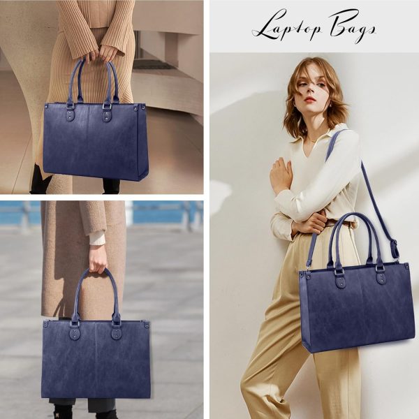 LOVEVOOK Laptop Bag for Women, 15.6 inch Laptop Tote Bag Vintage Work Bags - Image 6