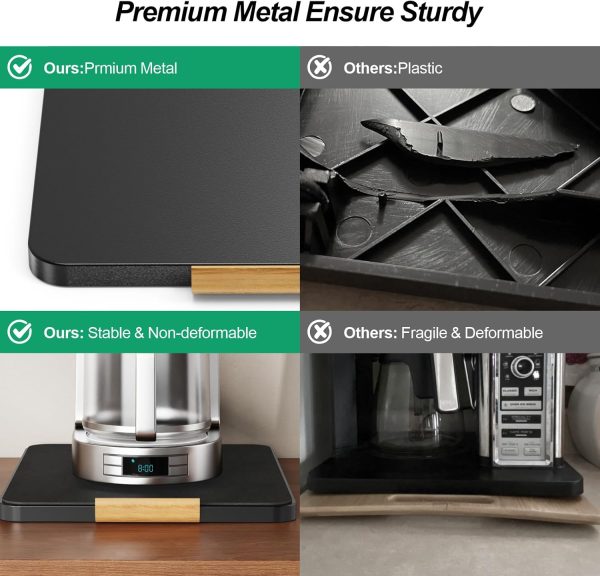 GSlife Sliding Tray for Coffee Maker - Appliance Slider with Removable Mat - Image 3