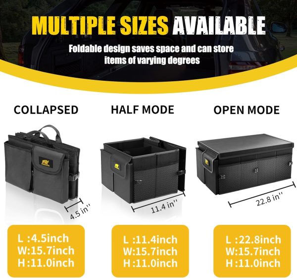 MIKKUPPA Car Trunk Organizer - 65L Collapsible Trunk Organizer with Lid, - Image 5