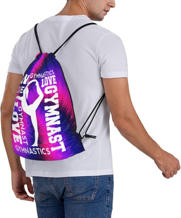 Gymnastics Drawstring Backpack Gym String Bag Drawstring Sackpack Sport For - Image 7