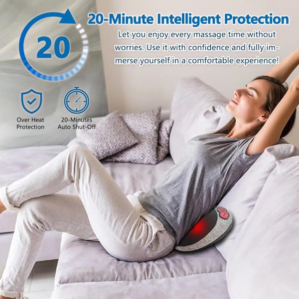 Shiatsu Neck Massage Pillow,Neck and Back Massager with Heat,Massage Pillow - Image 3