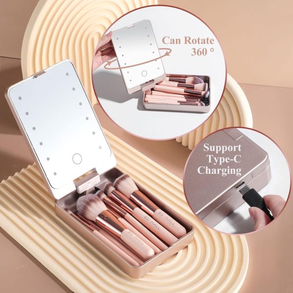 BS-MALL Travel Makeup Brush Set Foundation Powder Concealers Eye Shadows - Image 2
