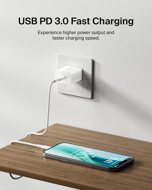 Belkin 20W Wall Charger, USB-C Charger Block, Fast Charging Block for - Image 3