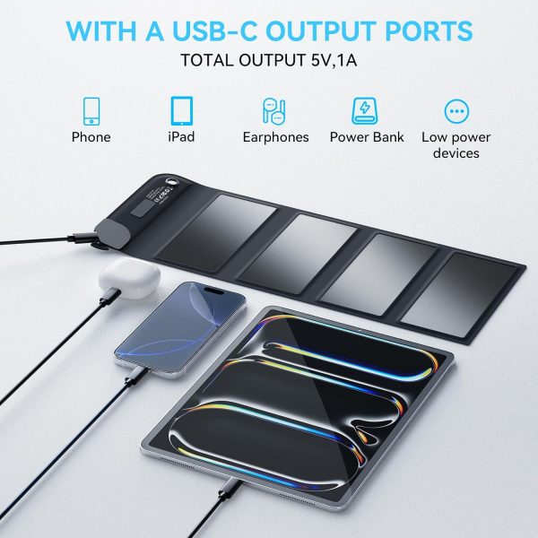 Ecosonique 8W Portable Solar Chargers 5V USB-C Small Power Emergency - Image 4