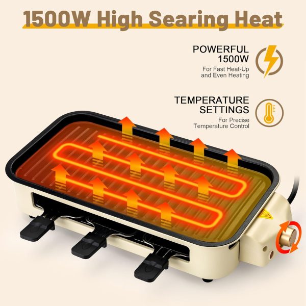 Pukomc Electric Indoor Grill,2 in 1 Indoor Grills for Kitchen with Grill - Image 4