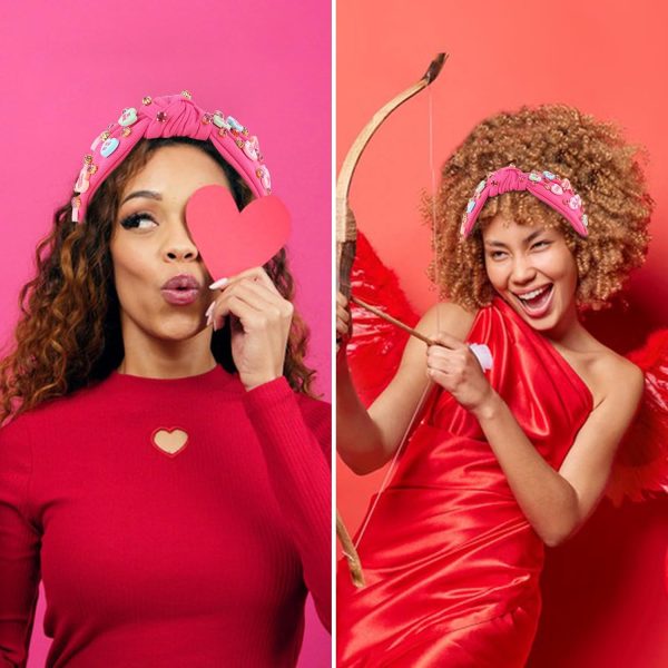 YARIEW Valentines Day Headbands for Women Love Sweet Heart Headband Hot - Image 5