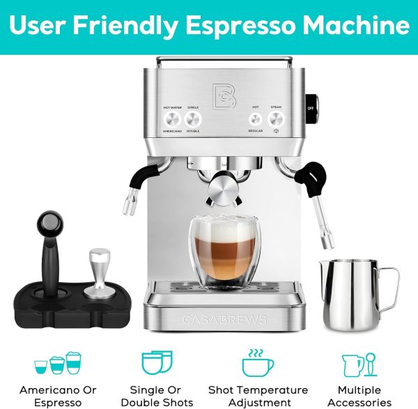 CASABREWS Espresso Machines with Milk Frother, 20 Bar Espresso Maker with - Image 2
