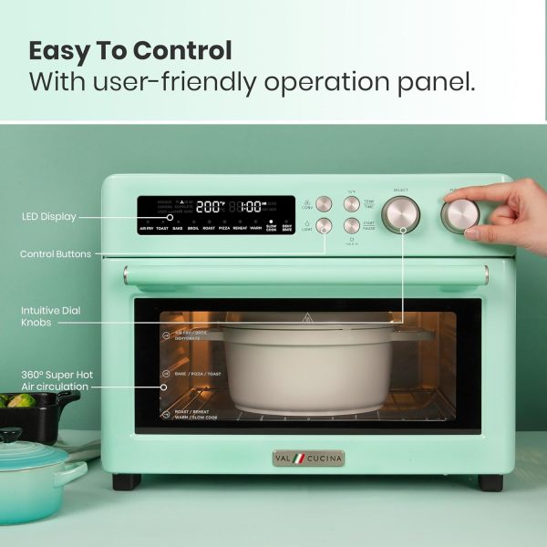 Retro Style Infrared Heating Air Fryer Toaster Oven, Extra Large Countertop - Image 6