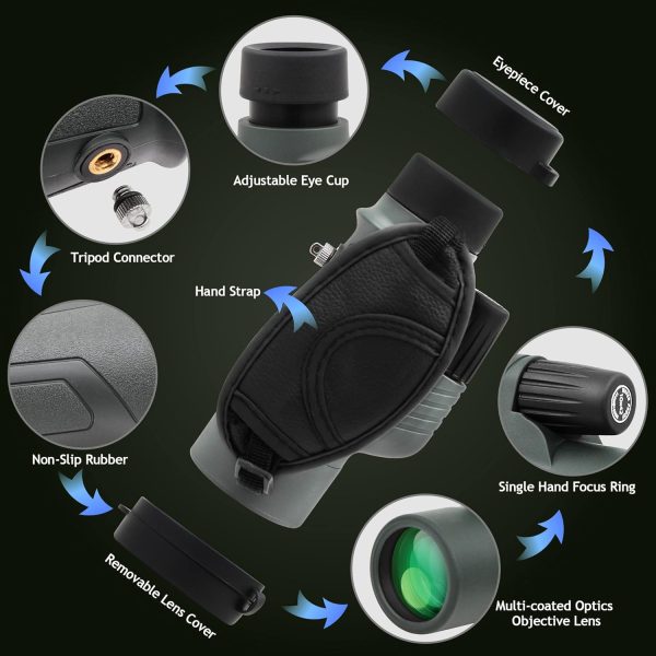 Astromania 10X42 BAK4 High Power Prism Monoculars, Waterproof, Compact - Image 2