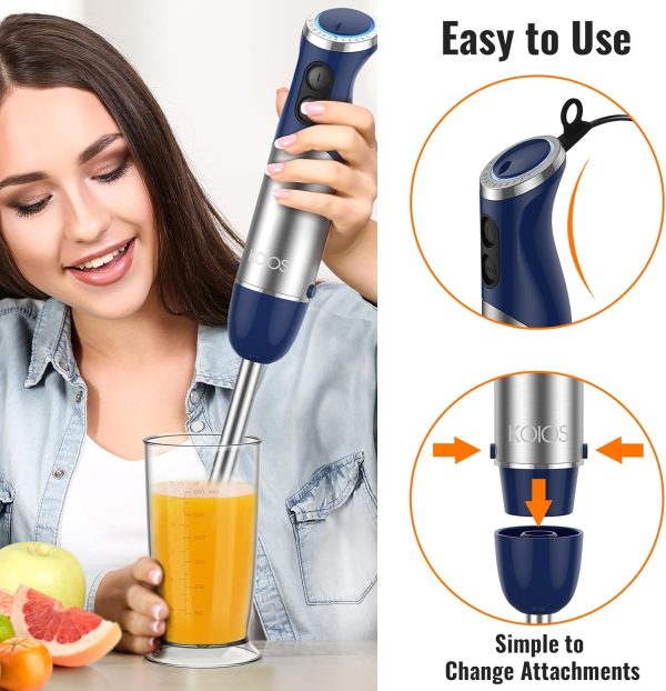 KOIOS 5-in-1 Hand Immersion Blender, 1000W 12 Speed Emulsifier Handheld - Image 6
