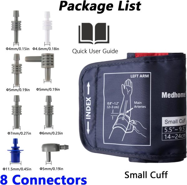 Small Blood Pressure Cuff Upper Arm 5.5"-9.5"(14-24cm) S Replacement BP - Image 6