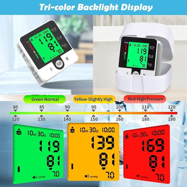 Wrist Blood Pressure Monitor, Automatic Digital Home BP Monitor Cuff - - Image 2
