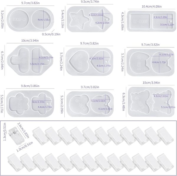 UV Resin Molds, PP Clip Epoxy Resin Molds Silicone with Accessories, Resin - Image 4