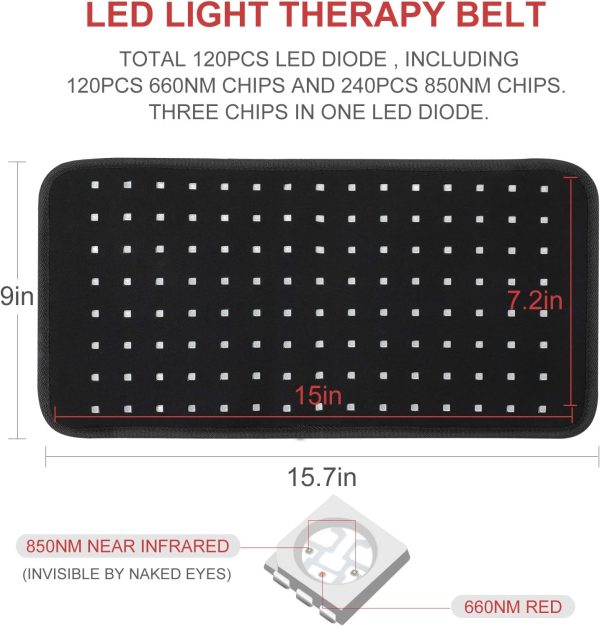 LOVTRAVEL New 120pcs LED 660nm Red Light and 850nm Near Infrared Light - Image 2