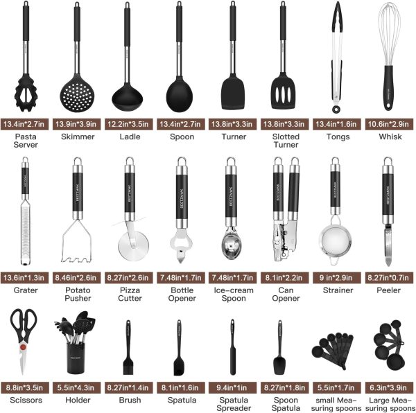 Kitchen Utensils Set-Silicone Cooking Utensils-32 pcs Non-Stick Silicone - Image 2