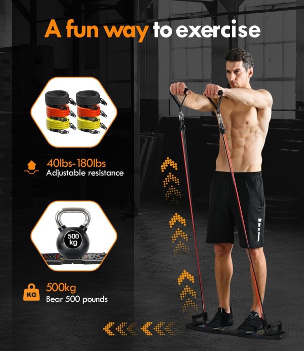 Push Up Board,Home Gym,Portable Exercise Equipment,Pilates Bar & 20 Fitness - Image 3