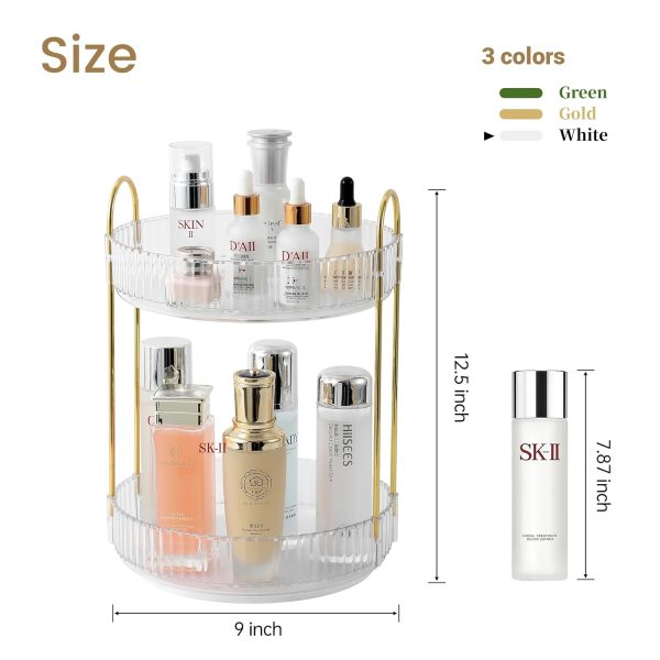 Rotating Makeup Organizer for Vanity, Skincare Make Up Storage Perfume - Image 3