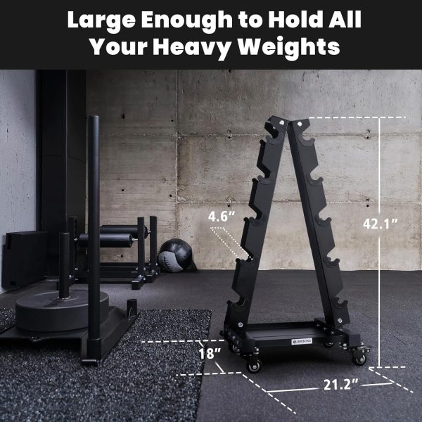 LIONSCOOL Premium Solid Steel Dumbbell Rack Stand Only, A-Frame Portable - Image 5
