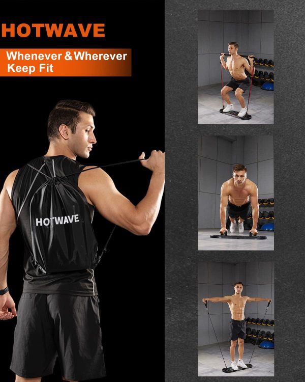 HOTWAVE Push Up Board Fitness, Portable Foldable 20 in 1 Push Up Bar at - Image 4