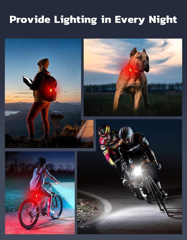 Bike Lights for Night Riding, USB Rechargeable Bike Lights Front and Back, - Image 6