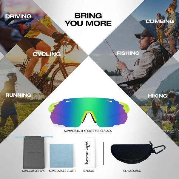 Baseball Sunglasses for Men Women, Wrap Around Sports Sunglasses for - Image 7