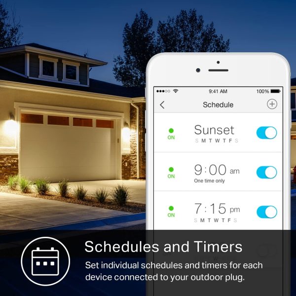 Kasa Outdoor Smart Plug, Smart Home Wi-Fi Outlet with 2 Sockets, IP64 - Image 4