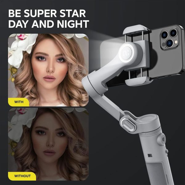 Gimbal Stabilizer for Smartphone w/LED Light Face Tracking Inception - Image 4
