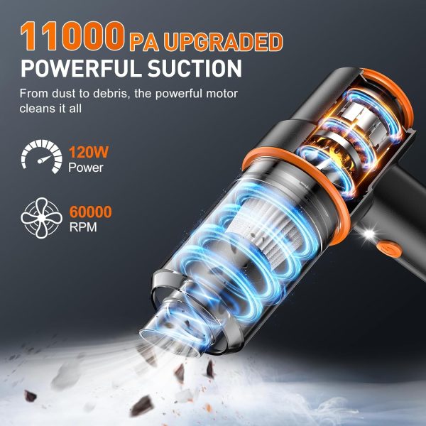 KMM Handheld Car Vacuum Cleaner, 11000PA Vacuum Cleaner & Air Duster, 120W - Image 2