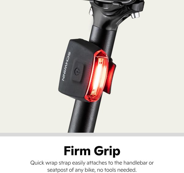 Schwinn LED Quick Wrap Bike Lights Set, Battery Powered Front Headlight and - Image 5