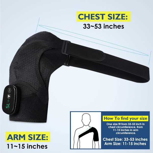 Cordless Shoulder Heating Pad, Heated Shoulder Brace with Vibration, - Image 6
