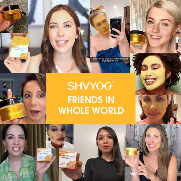 Vitamin C Face Mask with Kaolin Clay and Turmeric for Dark Spots, Dull - Image 4