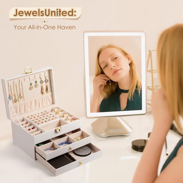 3 Layer Jewelry Box, Jewelry Holder Organizer with Jewelry Organizer - Image 2