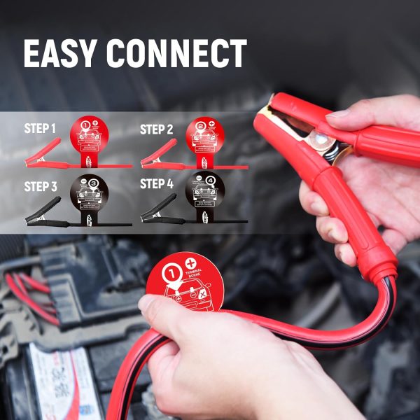 TOPDC Jumper Cables Heavy Duty 0 Gauge 20 Feet 1000Amp Booster Cables for - Image 6