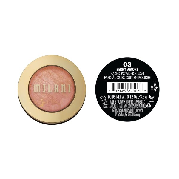 Milani Baked Blush - Berry Amore (0.12 Ounce) Cruelty-Free Powder Blush - - Image 3