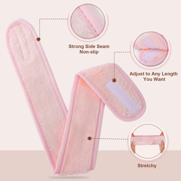 4 Pack Spa Headbands for Women, Lengthened Adjustable Makeup Headbands for - Image 5