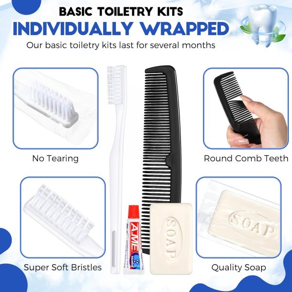 Baderke 50 Sets Toiletry Kit Bulk Basic Toiletry Kits Homeless Care Package - Image 3