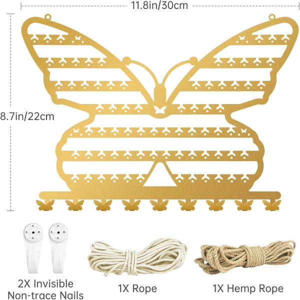 NiHome Butterfly Wall Mounted Jewelry Organizer, Decorative Metal Earring - Image 4