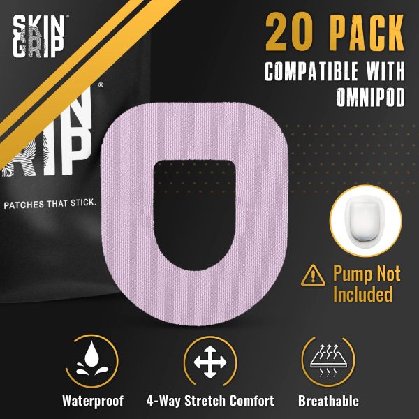 Skin Grip CGM Patches for Insulet Omnipod (20-Pack), Waterproof & - Image 5