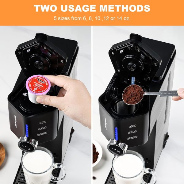 K Cup Pod Coffee Maker,One Cup Coffee Machine Brew 6-14 oz Ground Coffee - Image 2