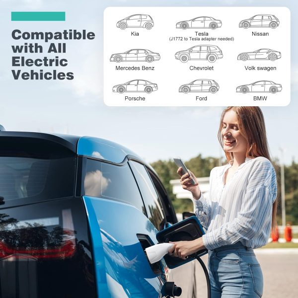 32A Electric Vehicle Charger, Level 2 EV Charger, Portable EVSE Charging - Image 7