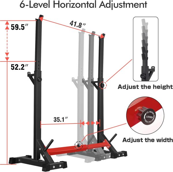 CANPA Adjustable Squat Rack Stand Multi-Function Barbell Rack Weight - Image 4