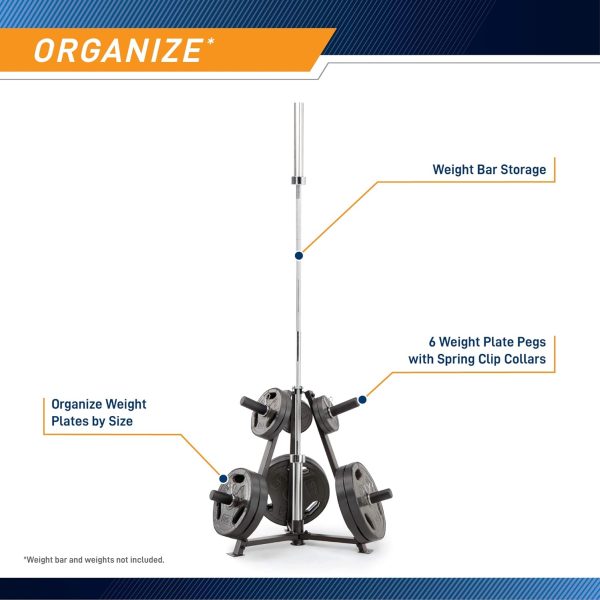 Marcy Olympic Weight Plate Tree for 2-Inch Plates Weight Storage Rack - Image 5