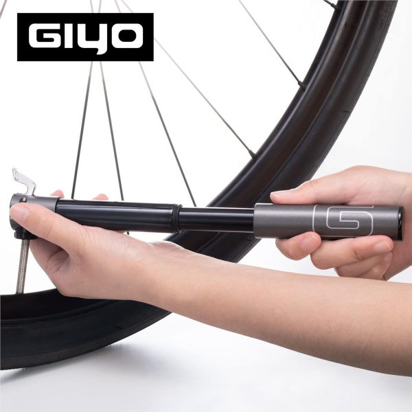 GIYO Small Bike tire Pump Schrader & Presta Valve for MTB 80 PSI Telescopic - Image 6