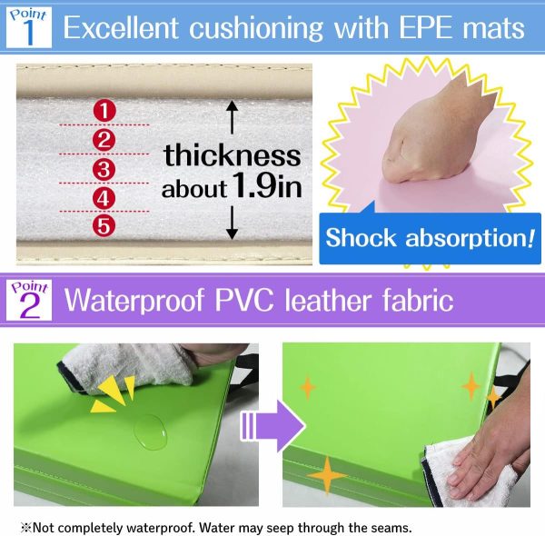 Gymnastics Mat Folding Stretch Mats 71"x39"x2" Exercise Muscle Training - Image 3