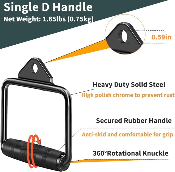 Solid Steel Cable Machine Accessories for Home Gym, Triceps Pull Down - Image 2