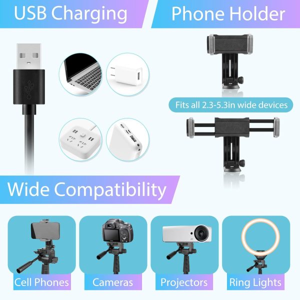 Sensyne 12-inch Ring Light with 67-inch Selfie Stick, Tripod and Phone - Image 5