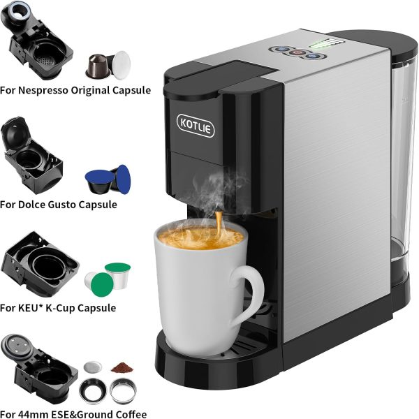 KOTLIE 5in1 Level 7 Water Volume Espresso Machine, 19Bar Single Serve - Image 2