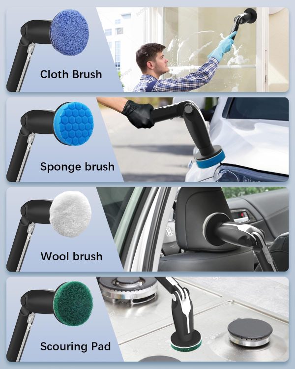 Leebein Electric Spin Scrubber, 2024 New Electric Scrubber with 4 - Image 6