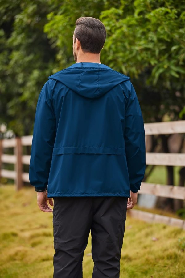 COOFANDY Mens Packable Rain Jacket Lightweight Waterproof Raincoat with - Image 3