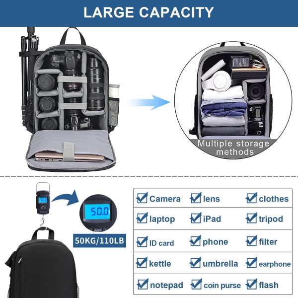 Cwatcun Waterproof Camera Backpack for DSLR, Mirrorless - Compatible with - Image 4